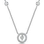 Load image into Gallery viewer, Sterling Silver Suspended  Heart Necklace
