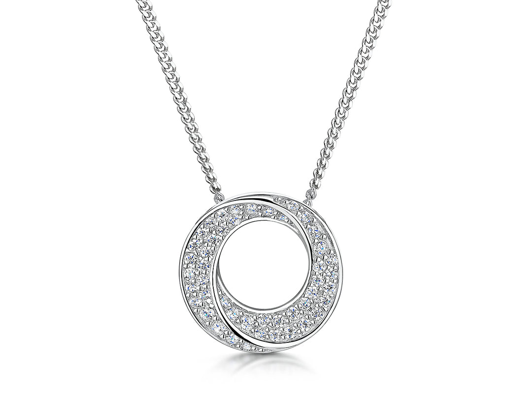 Sterling Silver Small Swirl Circle Pendant-JOOLS by Jenny Brown