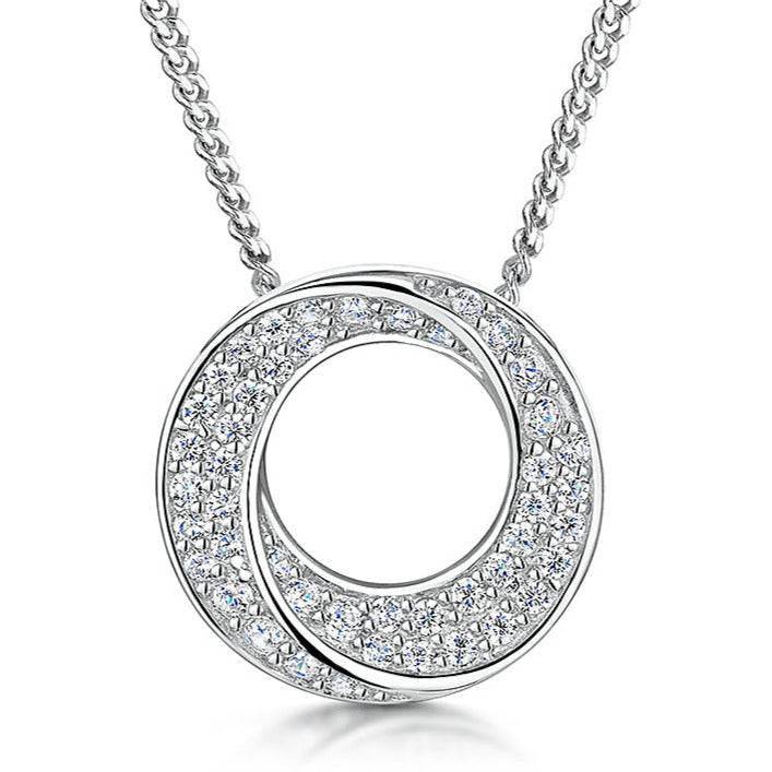 Sterling Silver Swirled  Circle Pendant-JOOLS by Jenny Brown