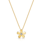 Load image into Gallery viewer, Yellow Gold Flower Pendant With Cubic Zirconia Centre-JOOLS by Jenny Brown
