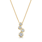 Load image into Gallery viewer, Yellow Gold Four Stone Bubble Drop Pendant With Cubic Zirconia&#39;s-JOOLS by Jenny Brown
