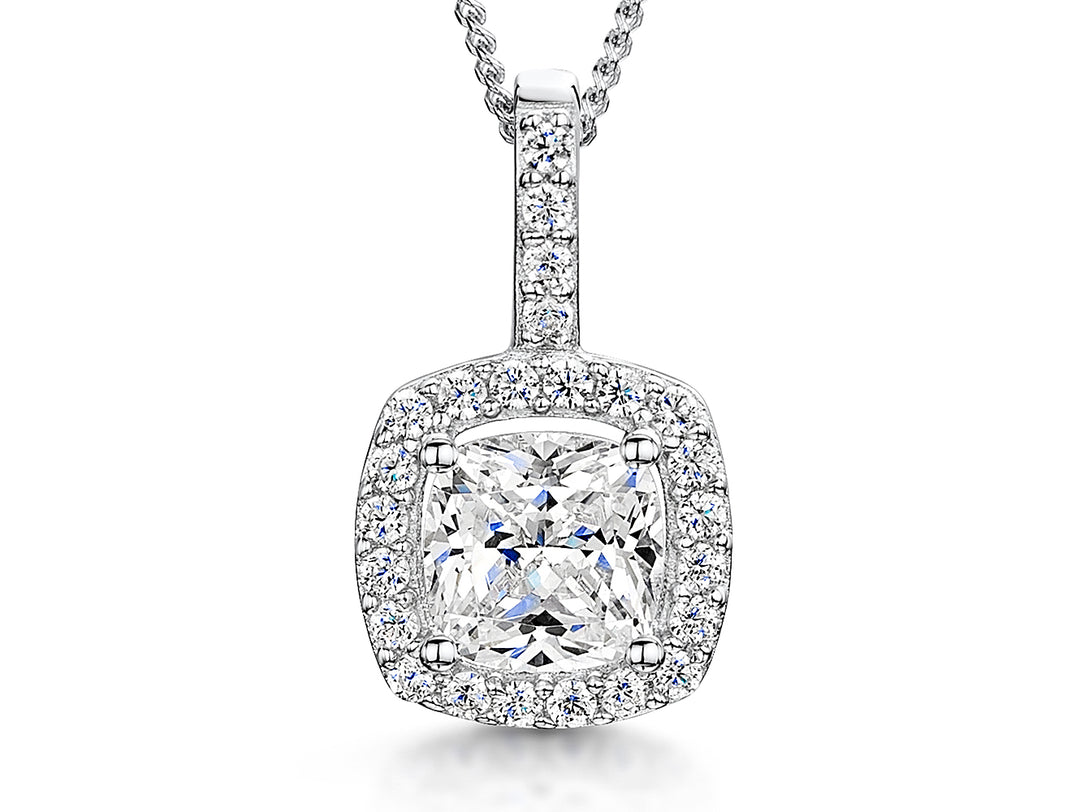 Sterling Silver Halo Style Square Pendant JOOLS by Jenny Brown