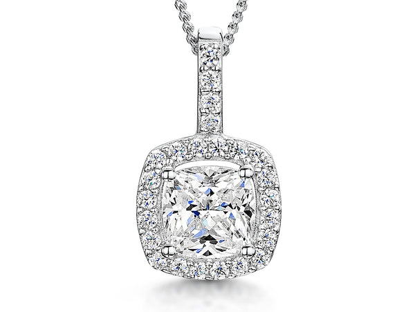 Sterling Silver Halo Style Square Pendant JOOLS by Jenny Brown