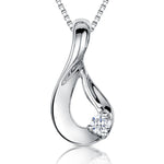 Load image into Gallery viewer, Sterling Silver Twisted Teardrop Pendant Set With Single Cubic Zirconia JOOLS by Jenny Brown
