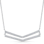 Load image into Gallery viewer, Sterling Silver &#39;Chevron&#39; Pendant Set With Cubic Zirconias JOOLS by Jenny Brown
