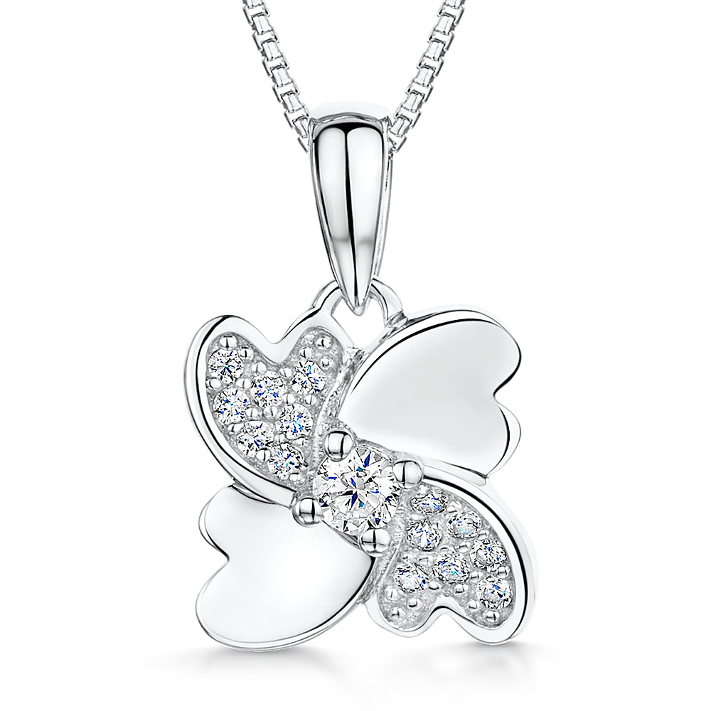 Sterling Silver Interwoven Hearts Pendant