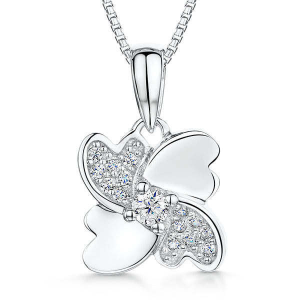 Sterling Silver Interwoven Hearts Pendant