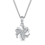 Load image into Gallery viewer, Sterling Silver and Cubic Zirconia Pendant With Interlocked Hearts In A Flower Shape JOOLS by Jenny Brown
