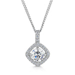 Load image into Gallery viewer, Sterling Silver Offset Halo  Pendant
