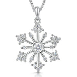 Load image into Gallery viewer, Sterling Silver Cubic Zirconia Snowflake Round Pendant- JOOLS By Jenny Brown
