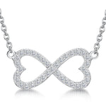 Load image into Gallery viewer, Sterling Silver Cubic Zirconia Infinity Open Heart  Necklace - JOOLS By Jenny Brown

