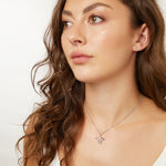 Load image into Gallery viewer, Sterling Silver Large Bumble Bee Necklace Set With Cubic Zirconia Stones- Silver- JOOLS by Jenny Brown
