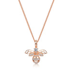 Load image into Gallery viewer, Rose Gold  Large  Bumble Bee Necklace Set With White Cubic Zirconia Stones- JOOLS by Jenny Brown
