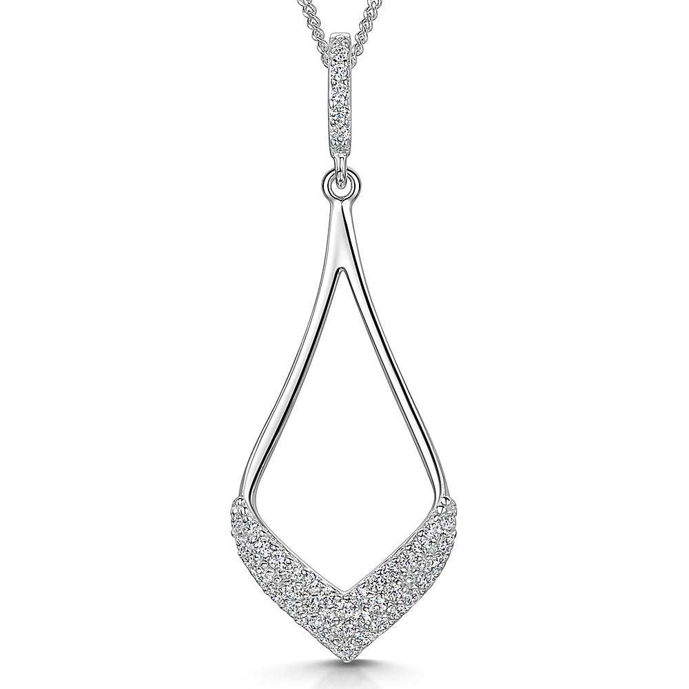 Sterling Silver Open Teardrop Drop Pendant