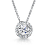 Load image into Gallery viewer, Sterling Silver 2 Carat Fixed Halo Necklace-JOOLS by Jenny Brown

