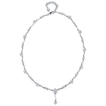 Load image into Gallery viewer, Sterling Silver Flower Drop Necklace Set With  Cubic Zirconia StonesPendants - JOOLS By Jenny Brown
