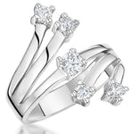 Load image into Gallery viewer, Sterling Silver Stranded Ring With Cubic Zirconia- JOOLS By Jenny Brown
