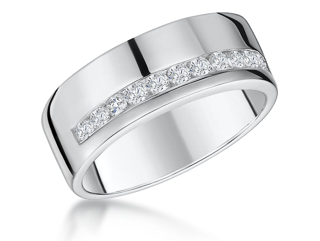 Sterling Silver And Cubic Zirconia Ring  Band  Rail Set - JOOLS By Jenny Brown