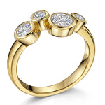 Load image into Gallery viewer, Yellow Gold  Bubble Ring Set With 4 White Zirconia Stones-JOOLS by Jenny Brown
