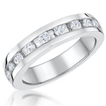 Load image into Gallery viewer, Sterling Silver Half Eternity Ring Band Channel Set With Cubic Zirconia StonesRings - JOOLS By Jenny Brown
