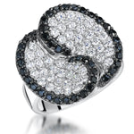 Load image into Gallery viewer, Sterling Silver Pave Set Ring With Black and White Zirconias  - JOOLS By Jenny Brown
