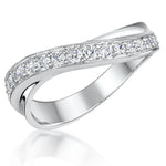 Load image into Gallery viewer, Sterling Silver Twisted Band Ring  Set With Cubic Zirconia  - JOOLS By Jenny Brown
