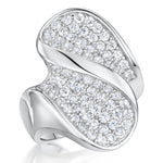 Load image into Gallery viewer, Sterling Silver Pave Set Cocktail Ring With White Zirconia - JOOLS By Jenny Brown
