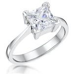 Load image into Gallery viewer, STERLING SILVER  TWO CARAT PRINCESS CUT SQUARE SOLITAIRE Ring - JOOLS By Jenny Brown
