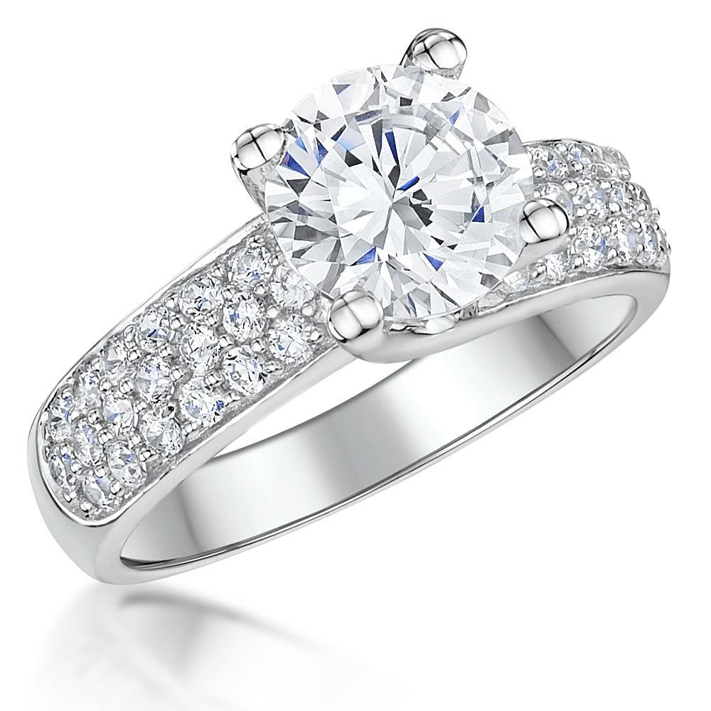 Sterling Silver Solitaire Ring Set With A Two Carat Centre Stone - JOOLS By Jenny Brown