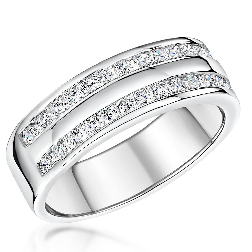 Sterling Silver Channel Set Ring  Set With Cubic Zirconia StonesRings - JOOLS By Jenny Brown