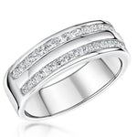 Load image into Gallery viewer, Sterling Silver Channel Set Ring  Set With Cubic Zirconia StonesRings - JOOLS By Jenny Brown
