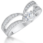 Load image into Gallery viewer, Sterling Silver Half Carat Solitaire Double Wishbone Ring-JOOLS by Jenny Brown
