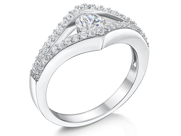 Sterling Silver Marquise Shape  Ring  Set With A Half Carat Centre StoneRings - JOOLS By Jenny Brown