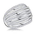 Load image into Gallery viewer, Sterling Silver Five Open Band Ring  Set With Cubic Zirconia Stones - JOOLS By Jenny Brown
