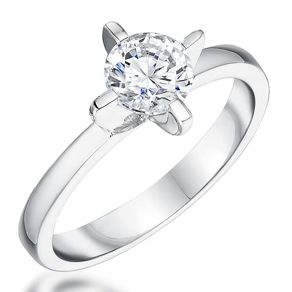 STERLING SILVER ONE CARAT SOLITAIRE RING A WITH A FOUR BAR CLAW SETTINGRings - JOOLS By Jenny Brown