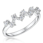 Load image into Gallery viewer, Sterling Silver ZigZag Shape Ring Set With Nine Cubic Zirconia StonesRings - JOOLS By Jenny Brown
