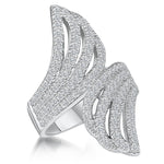 Load image into Gallery viewer, Sterling Silver  Cubic Zirconia Wing Ring - JOOLS By Jenny Brown
