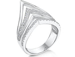 Load image into Gallery viewer, Sterling Silver 4 Strand  Wishbone Ring Set With  Cubic Zirconia  StonesRings - JOOLS By Jenny Brown
