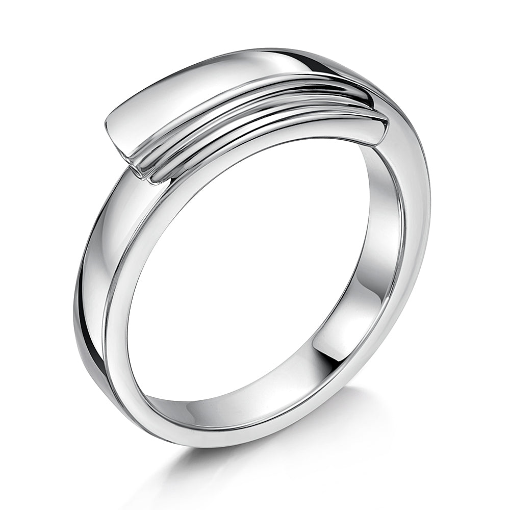 Sterling Silver Wrap Over Band Ring JOOLS by Jenny Brown