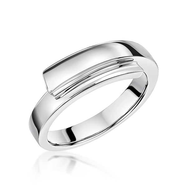 Sterling Silver Wrap Over Band Ring JOOLS by Jenny Brown