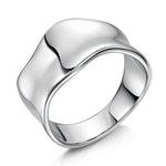 Load image into Gallery viewer, A sterling silver wide concave wave ring with a polished finish-JOOLS by Jenny Brown
