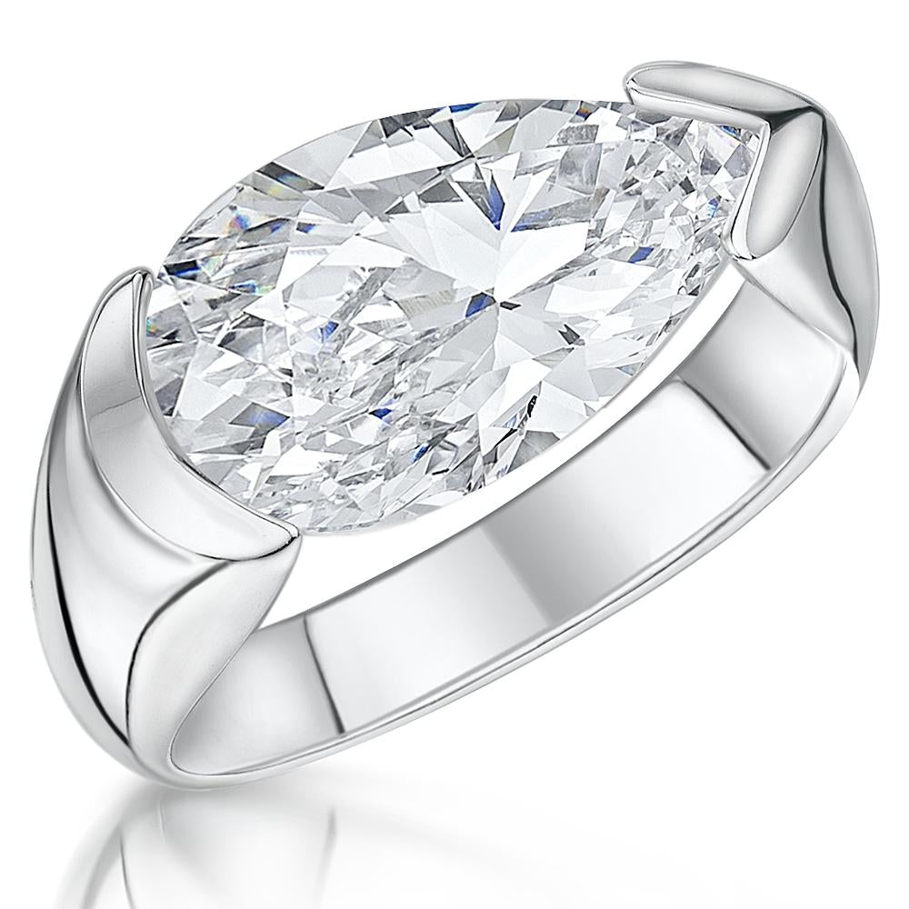 Sterling Silver  5.75 Carat  Pear Solitaire Ring  - JOOLS By Jenny Brown