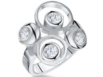 Load image into Gallery viewer, Sterling Silver and Cubic Zirconia Set With Four Open Circles and Round Stone Centres - JOOLS By Jenny Brown
