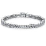 Load image into Gallery viewer, Sterling Silver Double Row  Tennis Bracelet Set With The Finest Cubic Zirconia StonesBracelets - JOOLS By Jenny Brown
