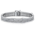 Load image into Gallery viewer, Sterling Silver Triple Row  Tennis Bracelet Set With The Finest Cubic Zirconia StonesBracelets - JOOLS By Jenny Brown
