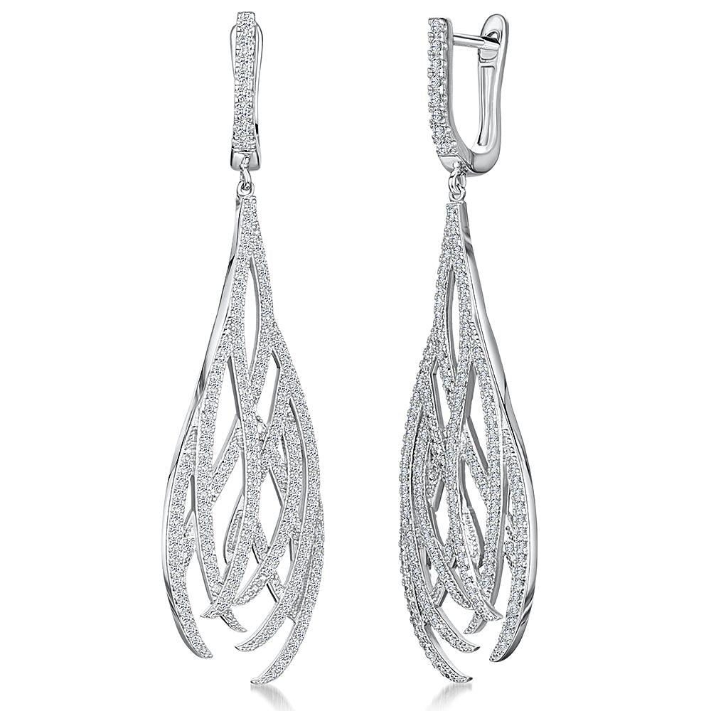 Sterling Silver Dangle Drop Earrings Filigree  StyleEarrings - JOOLS By Jenny Brown