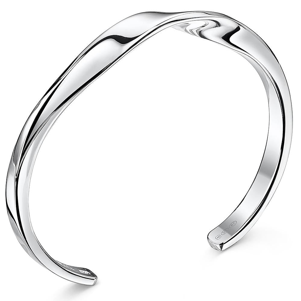 Sterling Silver Plain Twist BangleBangles - JOOLS By Jenny Brown