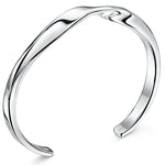 Load image into Gallery viewer, Sterling Silver Plain Twisted Cuff Bangle
