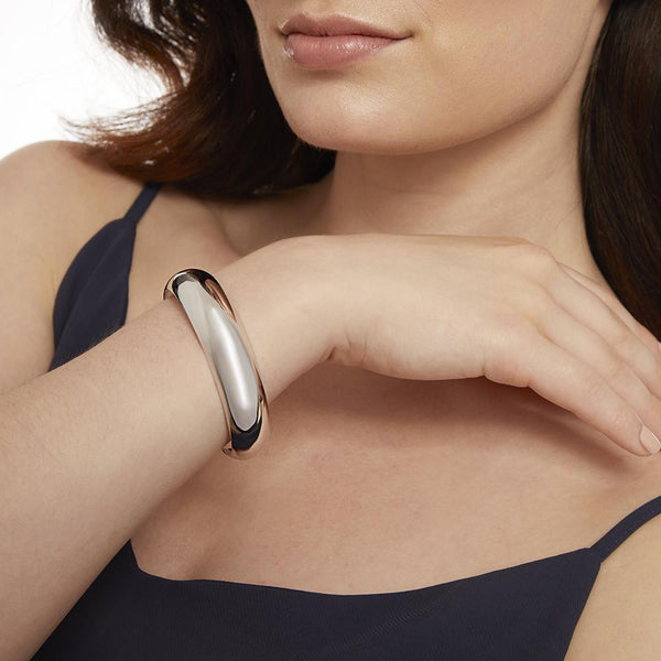 Sterling Silver Dome High Polished Cuff Bangle - JOOLS By Jenny Brown