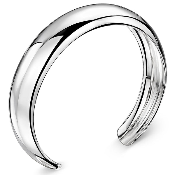 Sterling Silver Dome High Polished Cuff Bangle - JOOLS By Jenny Brown